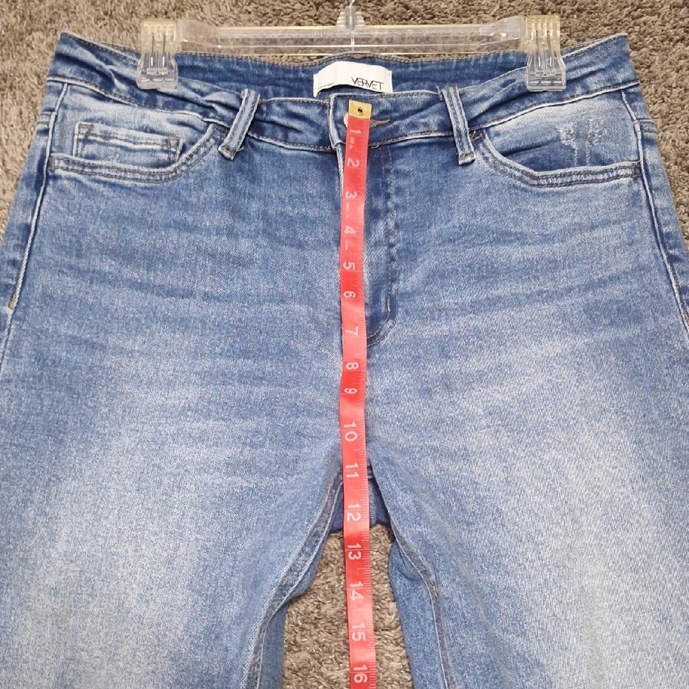 Vervet Los Angeles Trendy Light Blue Distressed Ankle Jeans-30 - Picture 4 of 7